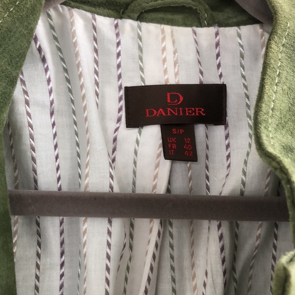 Danier green suede leather womens jacket S SML 2000s Y2K 90s - Picture 4 of 8